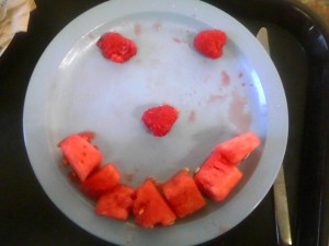 Watermelon happy food plate